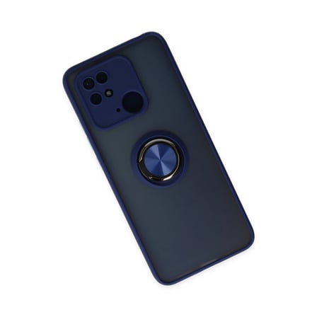 Xiaomi Uyumlu Redmi 10c Kılıf Montreal Yüzüklü Silikon Kapak - Lacivert