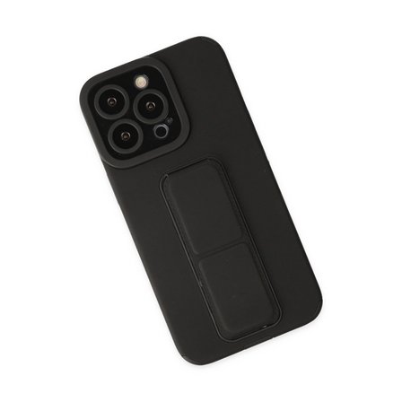 Apple İphone 13 Pro Max Kılıf Mega Standlı Silikon - Siyah
