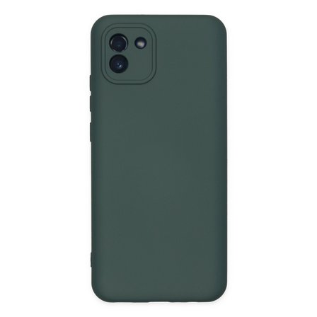Samsung Uyumlu Galaxy A03 Kılıf Nano İçi Kadife Silikon - Koyu Yeşil