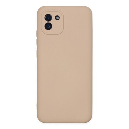 Samsung Uyumlu Galaxy A03 Kılıf Nano İçi Kadife Silikon - Pudra