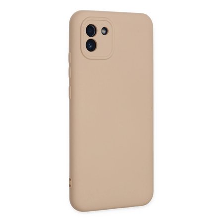 Samsung Uyumlu Galaxy A03 Kılıf Nano İçi Kadife Silikon - Pudra