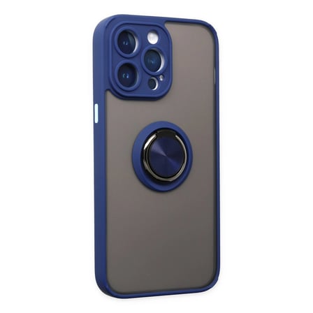 Apple Uyumlu İphone 14 Pro Max Kılıf Montreal Yüzüklü Silikon Kapak - Lacivert