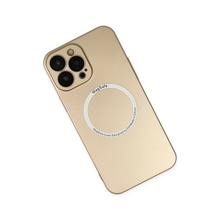 Apple Uyumlu İphone 14 Pro Kılıf Jack Magneticsafe Lens Silikon - Gold
