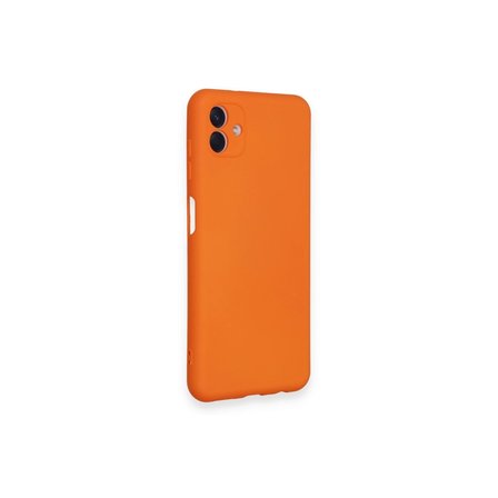 Samsung Uyumlu Galaxy A04 Kılıf Nano İçi Kadife Silikon - Turuncu