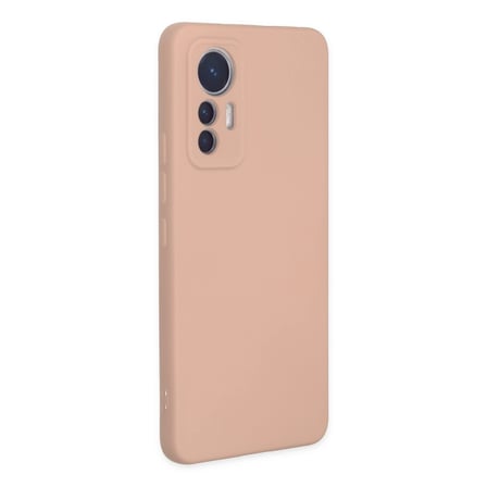 Xiaomi Uyumlu Mi 12 Lite Kılıf Nano İçi Kadife Silikon - Pudra