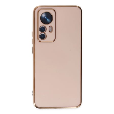 Xiaomi Uyumlu Mi 12t Pro Kılıf Volet Silikon - Pembe