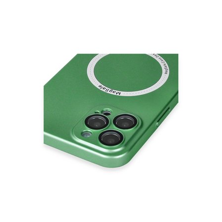 Apple Uyumlu İphone 12 Pro Kılıf Jack Magneticsafe Lens Silikon - Yeşil