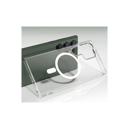 Samsung Uyumlu Galaxy S23 Ultra Kılıf Magneticsafe Şeffaf Silikon - Şeffaf