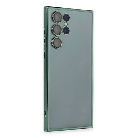 Samsung Galaxy S22 Ultra Kılıf Razer Lensli Silikon - Yeşil