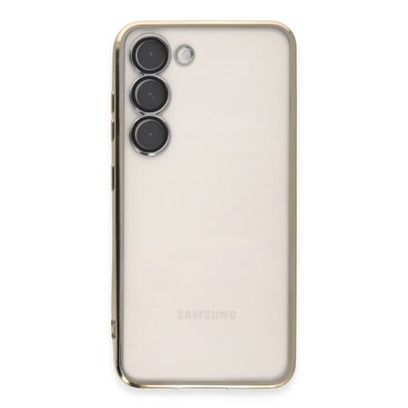 Samsung Uyumlu Galaxy S23 Plus Kılıf Razer Lensli Silikon - Gold