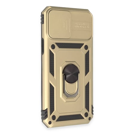 Apple Uyumlu İphone 12 Pro Max Kılıf Pars Lens Yüzüklü Silikon - Gold