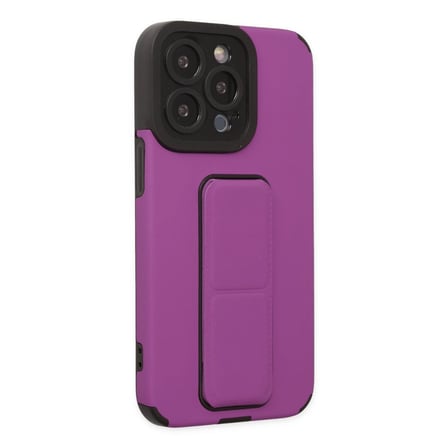 Apple Uyumlu İphone 13 Pro Max Kılıf Mega Standlı Silikon - Mor