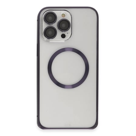 Joko Apple İphone 14 Pro Kılıf Metal Bumper Magneticsafe Kapak - Derin Mor