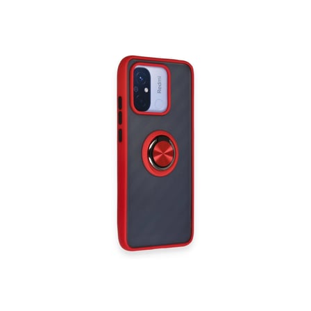 Xiaomi Uyumlu Redmi 12c Kılıf Montreal Yüzüklü Silikon Kapak - Kırmızı