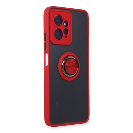 Xiaomi Uyumlu Redmi Note 12 4g Kılıf Montreal Yüzüklü Silikon Kapak - Kırmızı