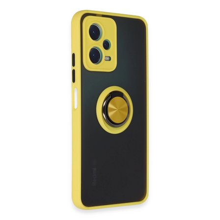 Xiaomi Uyumlu Redmi Note 12 5g Kılıf Montreal Yüzüklü Silikon Kapak - Sarı