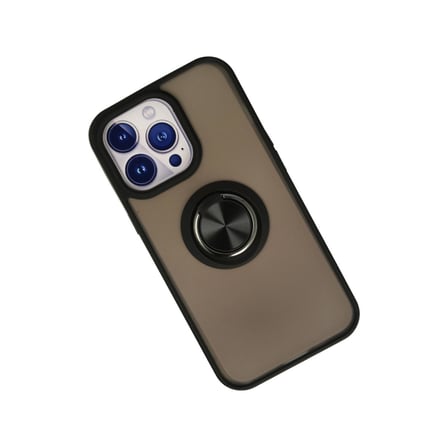 Apple Uyumlu İphone 15 Pro Max Kılıf Montreal Yüzüklü Silikon Kapak - Siyah