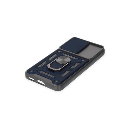 Samsung Uyumlu Galaxy S23 Kılıf Pars Lens Yüzüklü Silikon - Lacivert