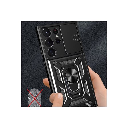 Samsung Uyumlu Galaxy S23 Ultra Kılıf Pars Lens Yüzüklü Silikon - Yeşil