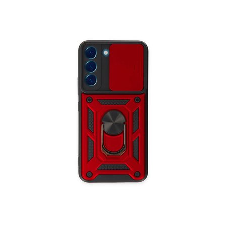 Samsung Uyumlu Galaxy S23 Fe Kılıf Pars Lens Yüzüklü Silikon - Kırmızı