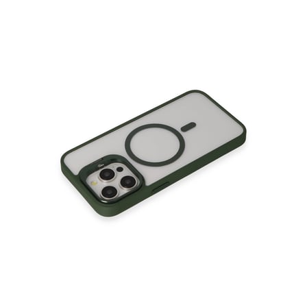 Joko Apple İphone 15 Pro Max Kılıf Roblox Lens Magsafe Standlı Kapak - Koyu Yeşil