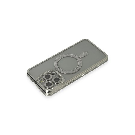 Apple Uyumlu İphone 15 Pro Kılıf Joke Simli Magneticsafe Kılıf - Gri