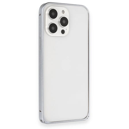 Joko Apple Uyumlu İphone 15 Pro Max Metal Bumper Mat Kapak - Gri