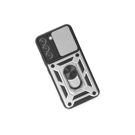Samsung Uyumlu Galaxy S24 Kılıf Pars Lens Yüzüklü Silikon - Gümüş