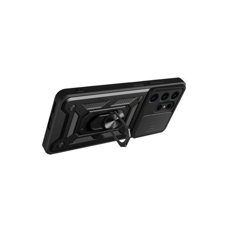 Samsung Uyumlu Galaxy S24 Ultra Kılıf Pars Lens Yüzüklü Silikon - Lacivert