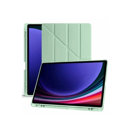 Samsung Uyumlu Galaxy X510 Tab S9 Fe 11 Kılıf Kalemlikli Mars Tablet Kılıfı - Açık Yeşil