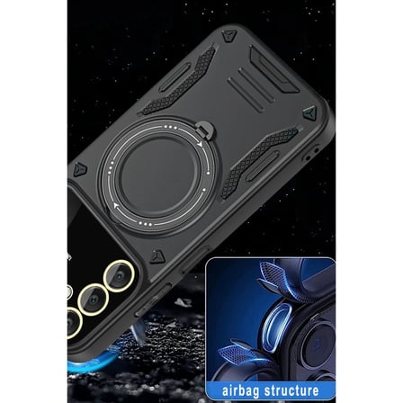 Samsung Uyumlu Galaxy A55 5g Kılıf Joy Lens Standlı Kapak - Kırmızı