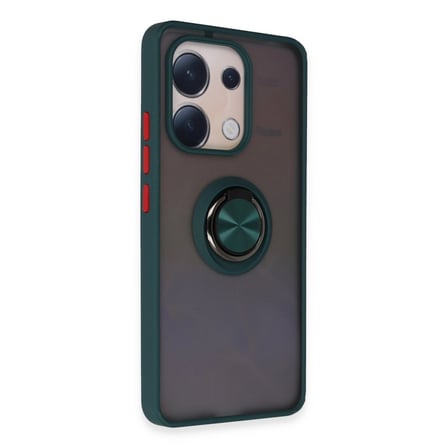 Evimdeyokyok Xiaomi Redmi Note 13 4G Kılıf Yeşil Yüzüklü Silikon Darbe Korumalı