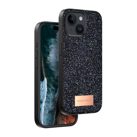 Onegif Apple İphone 14 Bright Simli Kapak - Siyah - Siyah