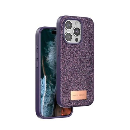 Onegif Apple Uyumlu İphone 15 Pro Max Bright Simli Kapak - Derin Mor
