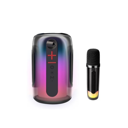 Evimdeyokyok Pluse 8 RGB Taşınabilir Hoparlör Siyah Kablosuz Bluetooth 5.0 Karaoke Mikrofonlu