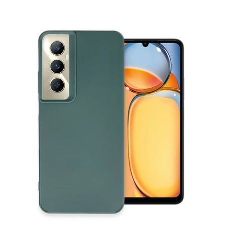 Realme C65 Kılıf Petro Silikon - Koyu Yeşil - Koyu Yeşil