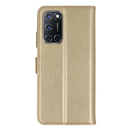 Oppo A52 Trend S Plus Kapaklı Kılıf - Gold - Gold
