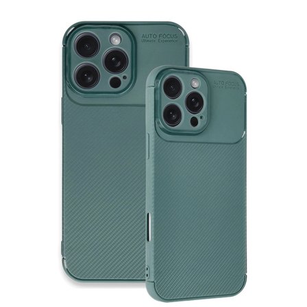 Apple Uyumlu İphone 16 Pro Max Kılıf Auto Focus Karbon Kapak - Koyu Yeşil