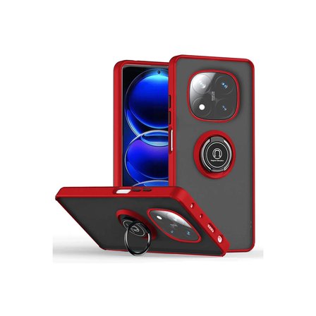 Xiaomi Uyumlu Redmi Note 14 Pro 4g Kılıf Montreal Yüzüklü Silikon Kapak - Kırmızı