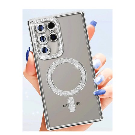 Samsung Uyumlu Galaxy S25 Ultra Kılıf Joke Simli Magneticsafe Kılıf - Mavi