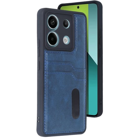 Xiaomi Uyumlu Redmi Note 13 Pro 4g Kılıf Sara Kartvizitli Deri Kılıf - Lacivert