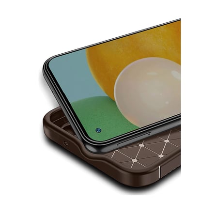 Tecno Spark 30 Kılıf Auto Focus Karbon Kapak - Kahverengi