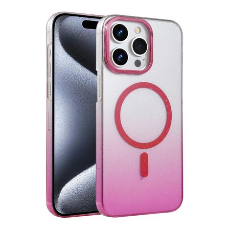 Apple Uyumlu İphone 15 Pro Max Glossy Magsafe Kapak - Pembe