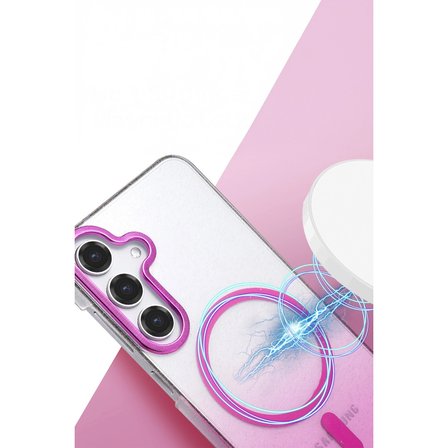 Samsung Uyumlu Galaxy S23 Fe Glossy Magsafe Kapak - Pembe