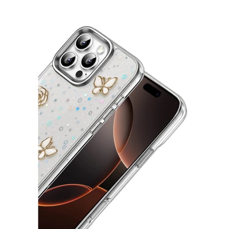 Evimdeyokyok Samsung Galaxy S24 Ultra Kılıf Şeffaf Fiyonk Desenli Kelebek Çiçek