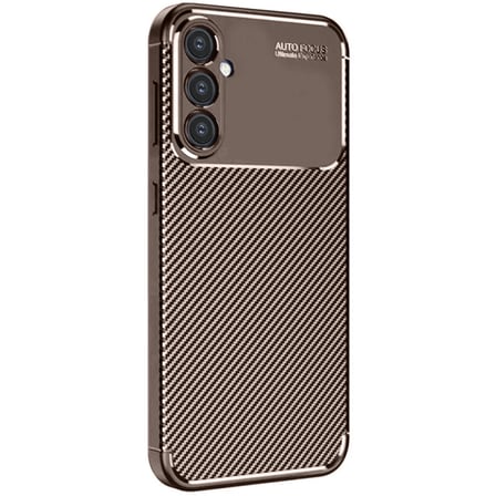 Evimdeyokyok Samsung Galaxy S24 FE Kılıf Auto Focus Karbon Kapak Kahverengi Termoplastik Poliüretan Arka Kılıf