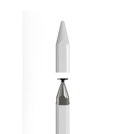 Evimdeyokyok Stylus Tablet Kalem Beyaz Nano Kumaş Uç Mıknatıslı Kapak Alüminyum Gövde