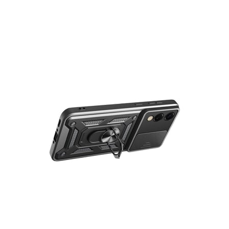 Samsung Uyumlu Galaxy S25 Edge Pars Lens Yüzüklü Silikon - Siyah