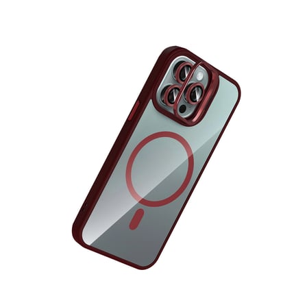 Joko Apple Uyumlu İphone 16 Pro Max Remim Lensli Magsafe Standlı Kapak - Bordo