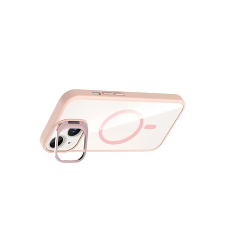 Joko Apple Uyumlu İphone 13 Remim Lensli Magsafe Standlı Kapak - Pembe